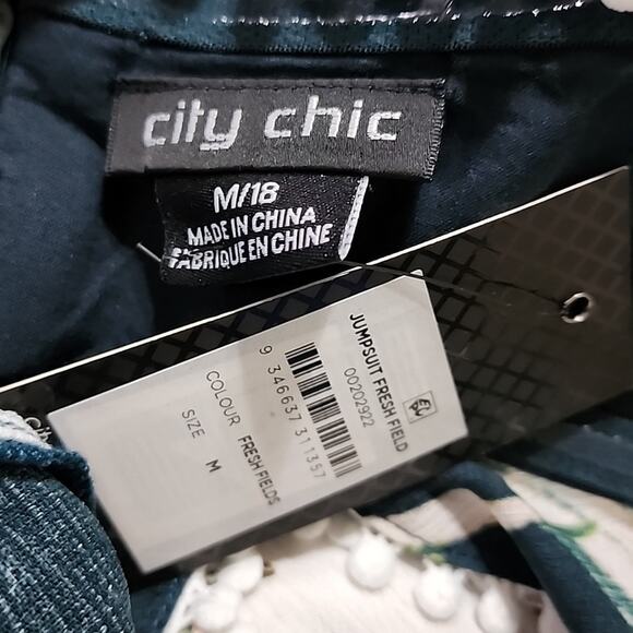 City Chic Fresh Field Floral Off the Shoulder Crop Wide Leg Jumpsuit 18 new - Picture 13 of 13